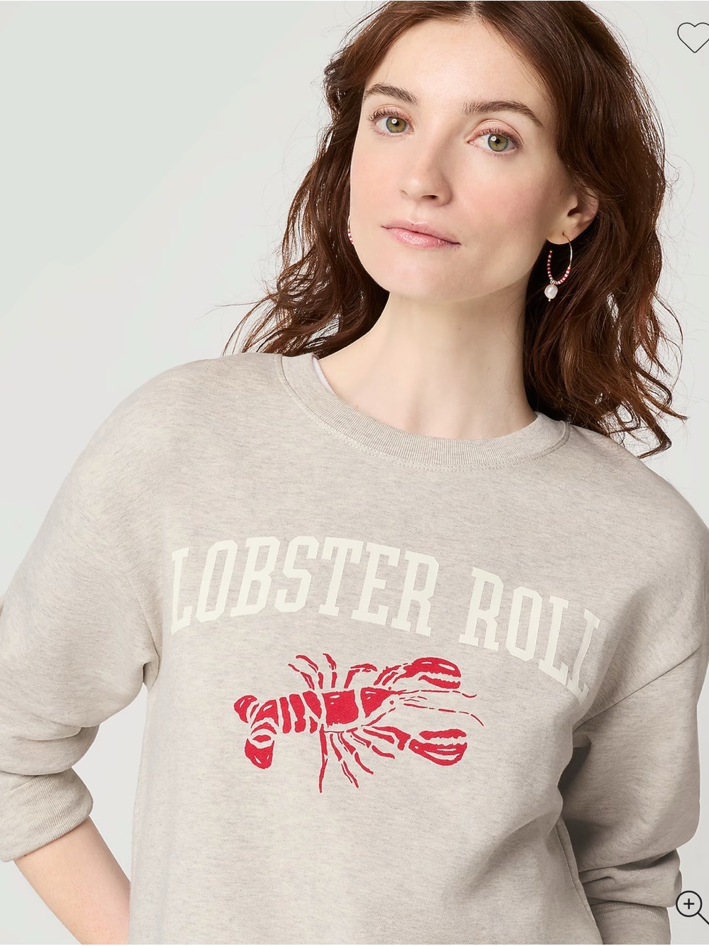 J. Crew Factory Light Heather Gray Sweatshirt with Red Lobster Graphic